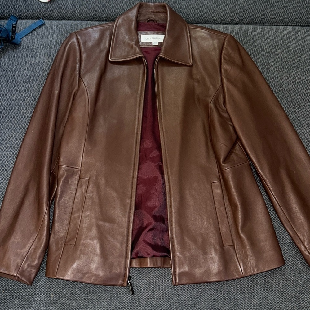 Soft brown leather jacket size M